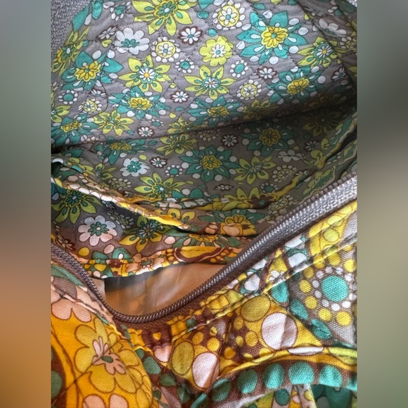 Vera Bradley Yellow and Green Paisley Lemon Parfait hanging Travel toiletry Bag - Picture 6 of 6